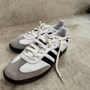 Adidas Sambas. White, Black and grey. Gently used. Worn about 3x